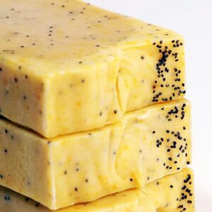 Lemon Mango Poppy Seed Soap Big chunky 8 oz bar